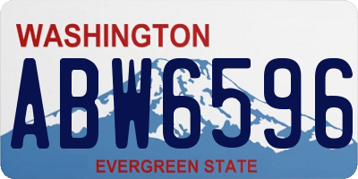 WA license plate ABW6596