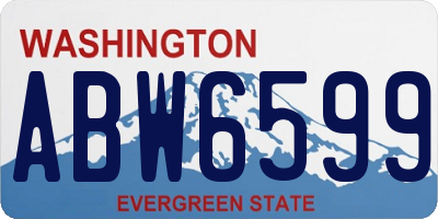 WA license plate ABW6599