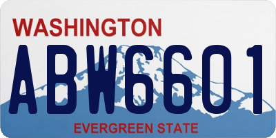 WA license plate ABW6601
