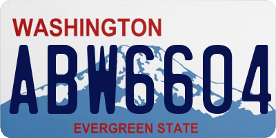 WA license plate ABW6604