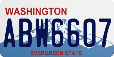 WA license plate ABW6607