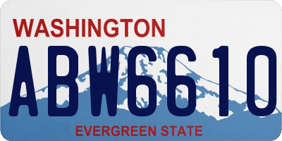 WA license plate ABW6610