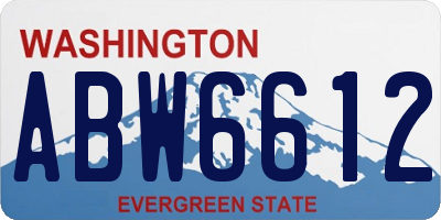 WA license plate ABW6612