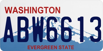 WA license plate ABW6613