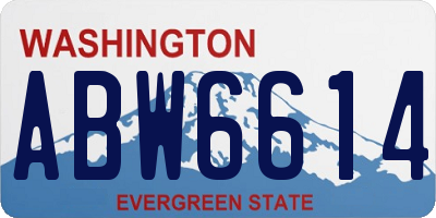 WA license plate ABW6614
