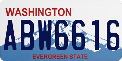 WA license plate ABW6616