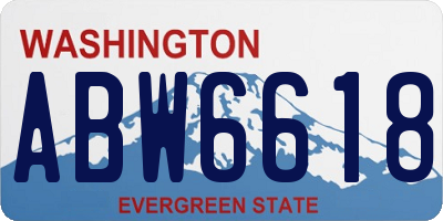 WA license plate ABW6618