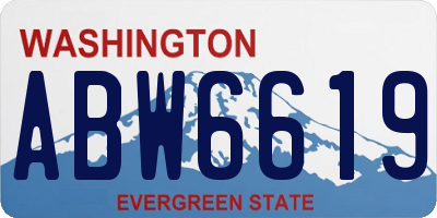 WA license plate ABW6619