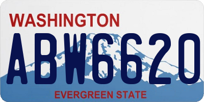 WA license plate ABW6620