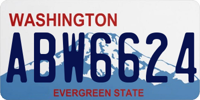 WA license plate ABW6624