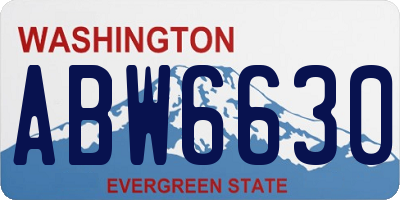 WA license plate ABW6630