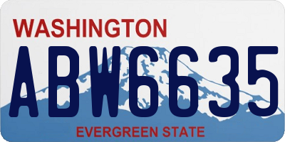 WA license plate ABW6635