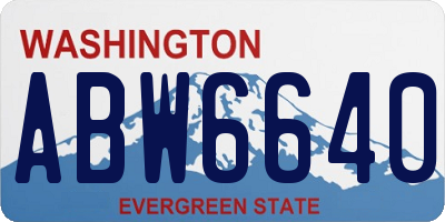 WA license plate ABW6640