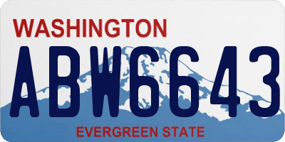 WA license plate ABW6643