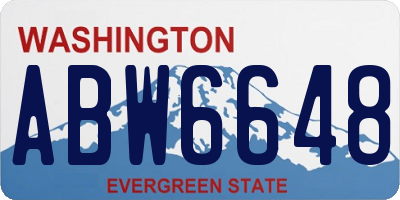 WA license plate ABW6648