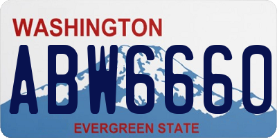 WA license plate ABW6660