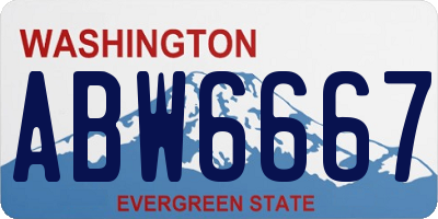 WA license plate ABW6667