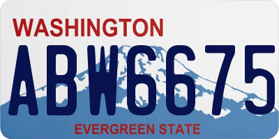 WA license plate ABW6675