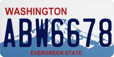 WA license plate ABW6678