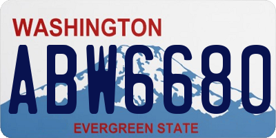 WA license plate ABW6680