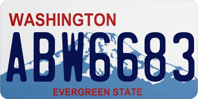 WA license plate ABW6683