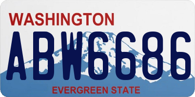 WA license plate ABW6686