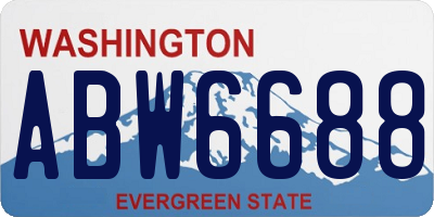 WA license plate ABW6688