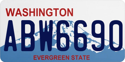 WA license plate ABW6690