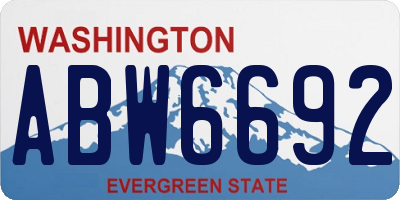 WA license plate ABW6692
