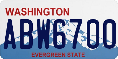 WA license plate ABW6700