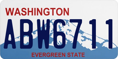 WA license plate ABW6711