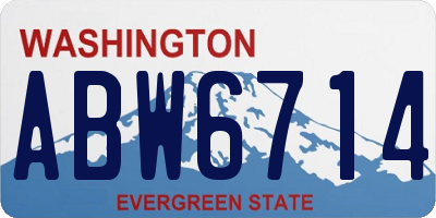 WA license plate ABW6714