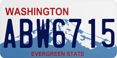 WA license plate ABW6715