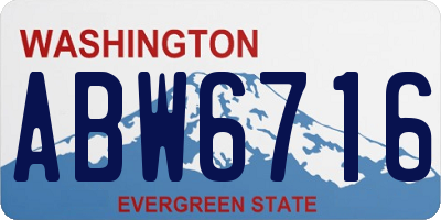 WA license plate ABW6716