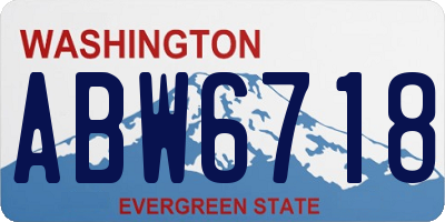 WA license plate ABW6718
