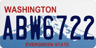 WA license plate ABW6722