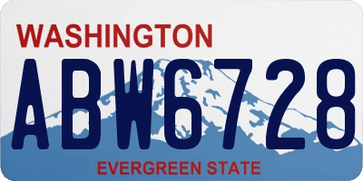 WA license plate ABW6728