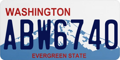 WA license plate ABW6740