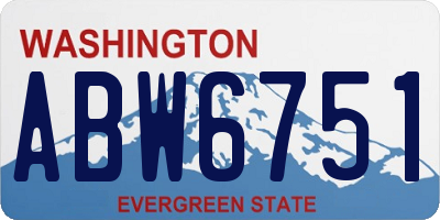 WA license plate ABW6751