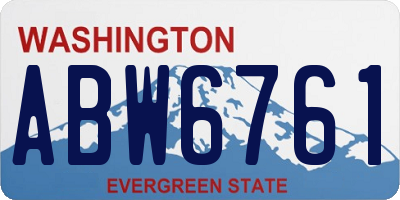 WA license plate ABW6761