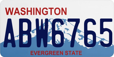 WA license plate ABW6765