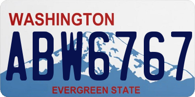 WA license plate ABW6767