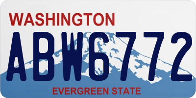 WA license plate ABW6772