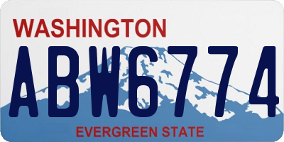 WA license plate ABW6774