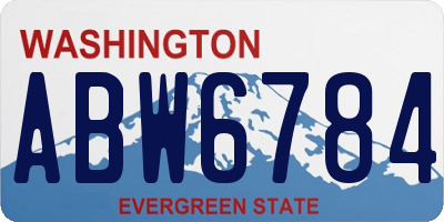 WA license plate ABW6784