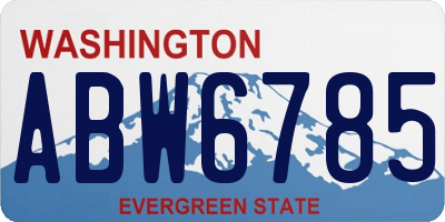 WA license plate ABW6785
