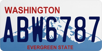 WA license plate ABW6787