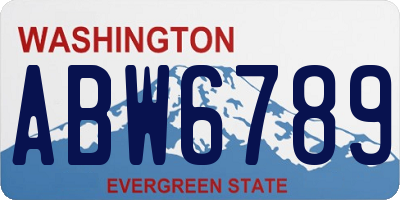 WA license plate ABW6789