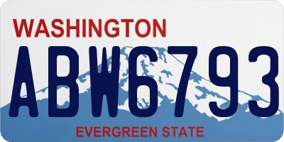 WA license plate ABW6793