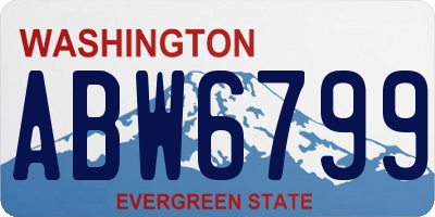 WA license plate ABW6799